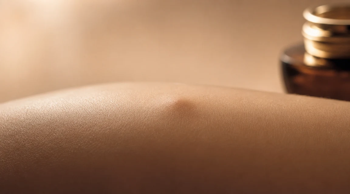 Illustration of a blind pimple under the skin, editorial cream
