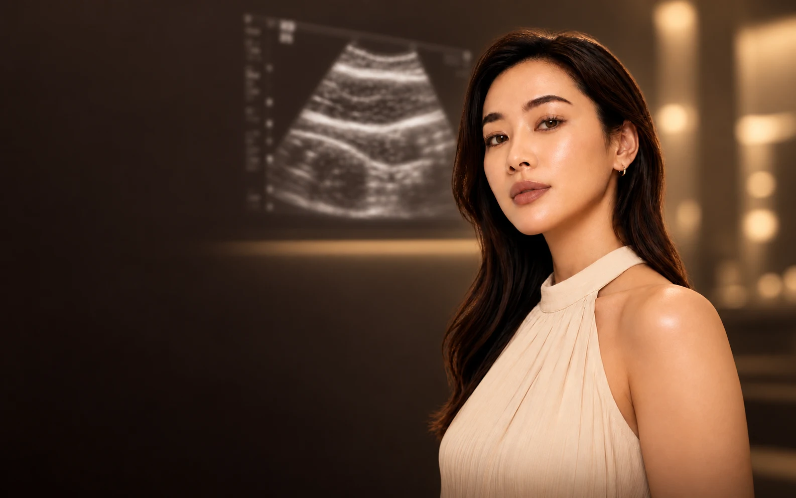 ภาพประกอบโปรแกรมยกกระชับและแนวคิด Ultrasound ประเมินชั้น SMAS ก่อนวางแผน HIFU