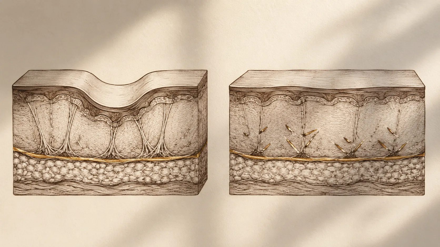 เปรียบเทียบ Rolling Scar ก่อนและหลังการทำ Subcision