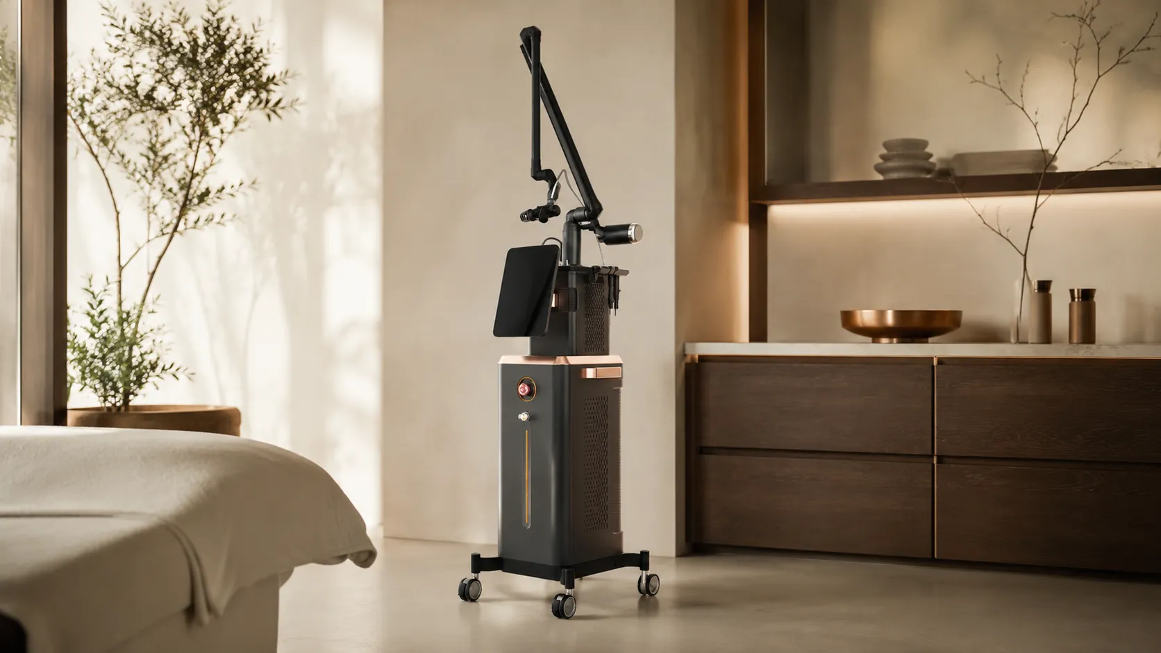 เครื่อง CO₂ Fractional Laser ในห้องหัตถการ Clarity Clinic