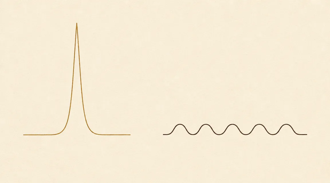แผนภาพเปรียบเทียบ ยอดแหลมสูงครั้งเดียว กับคลื่นเล็กสม่ำเสมอหลายครั้ง